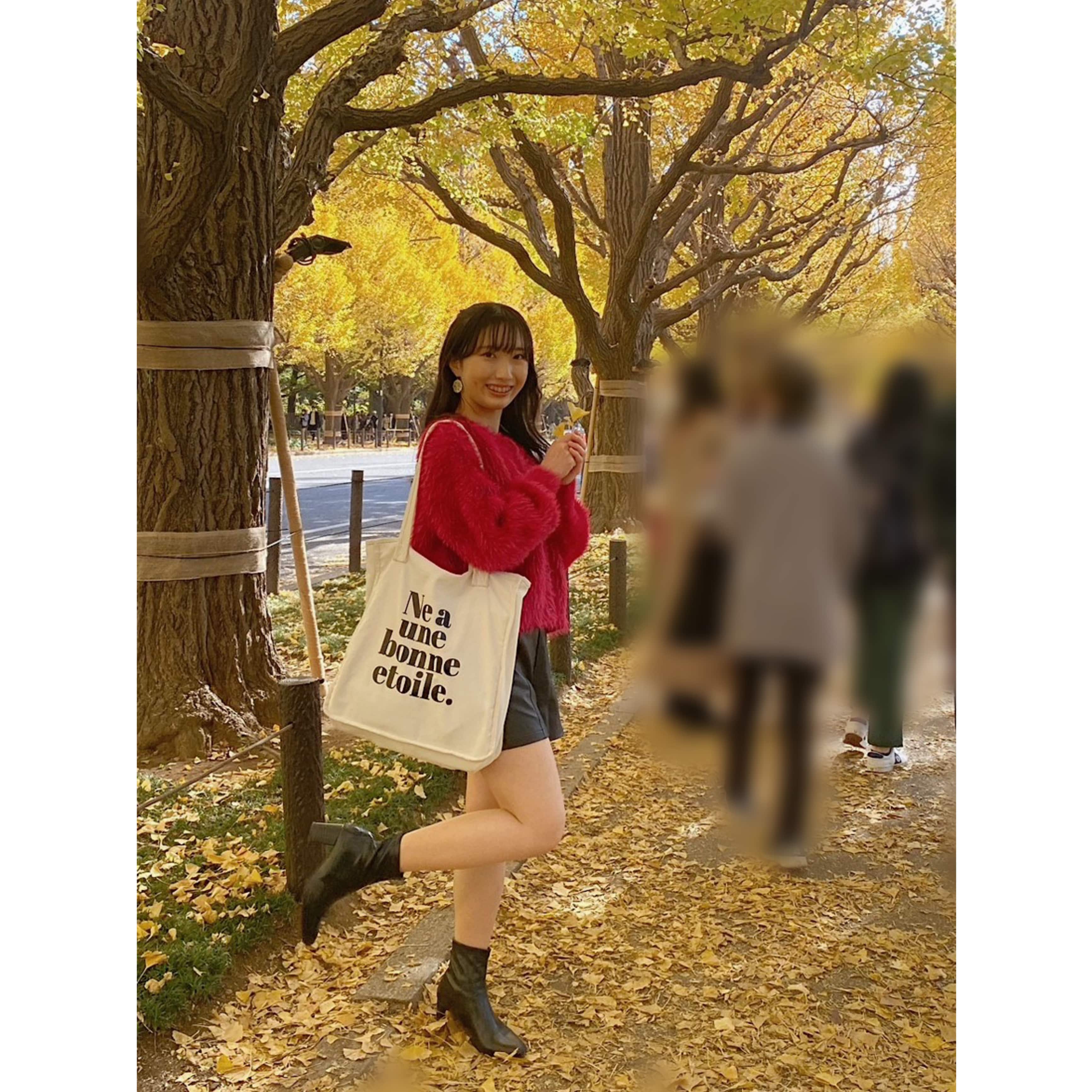通学バッグ　トートバッグ　イチョウ並木