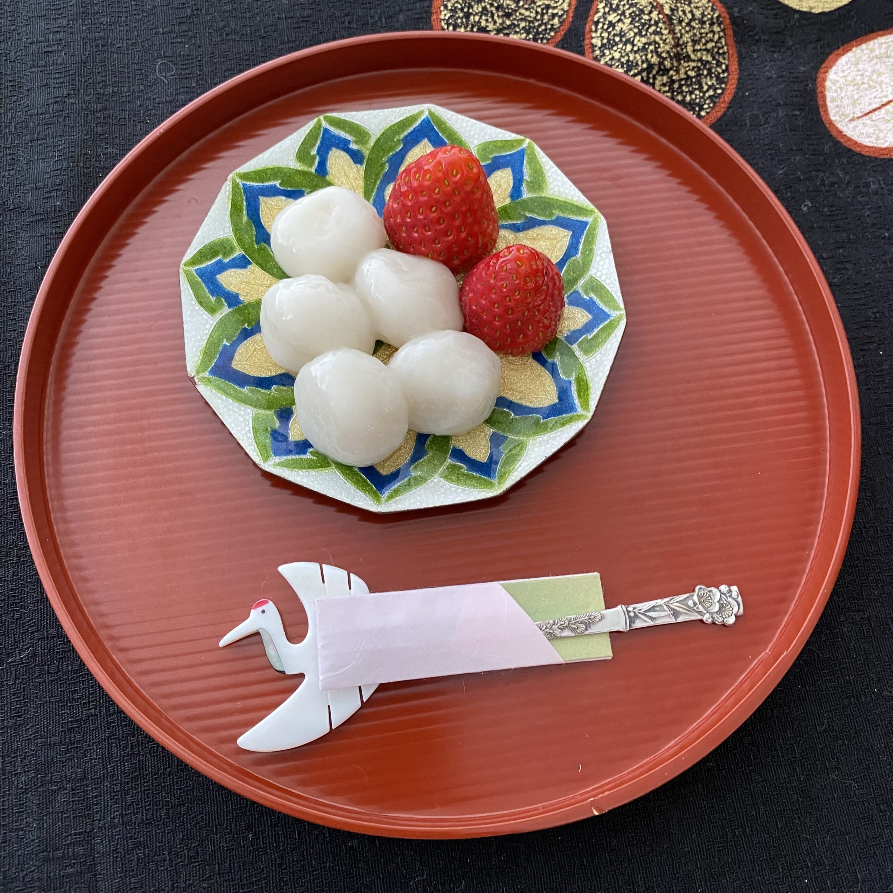 いちご、しょうが白玉、手作り和菓子