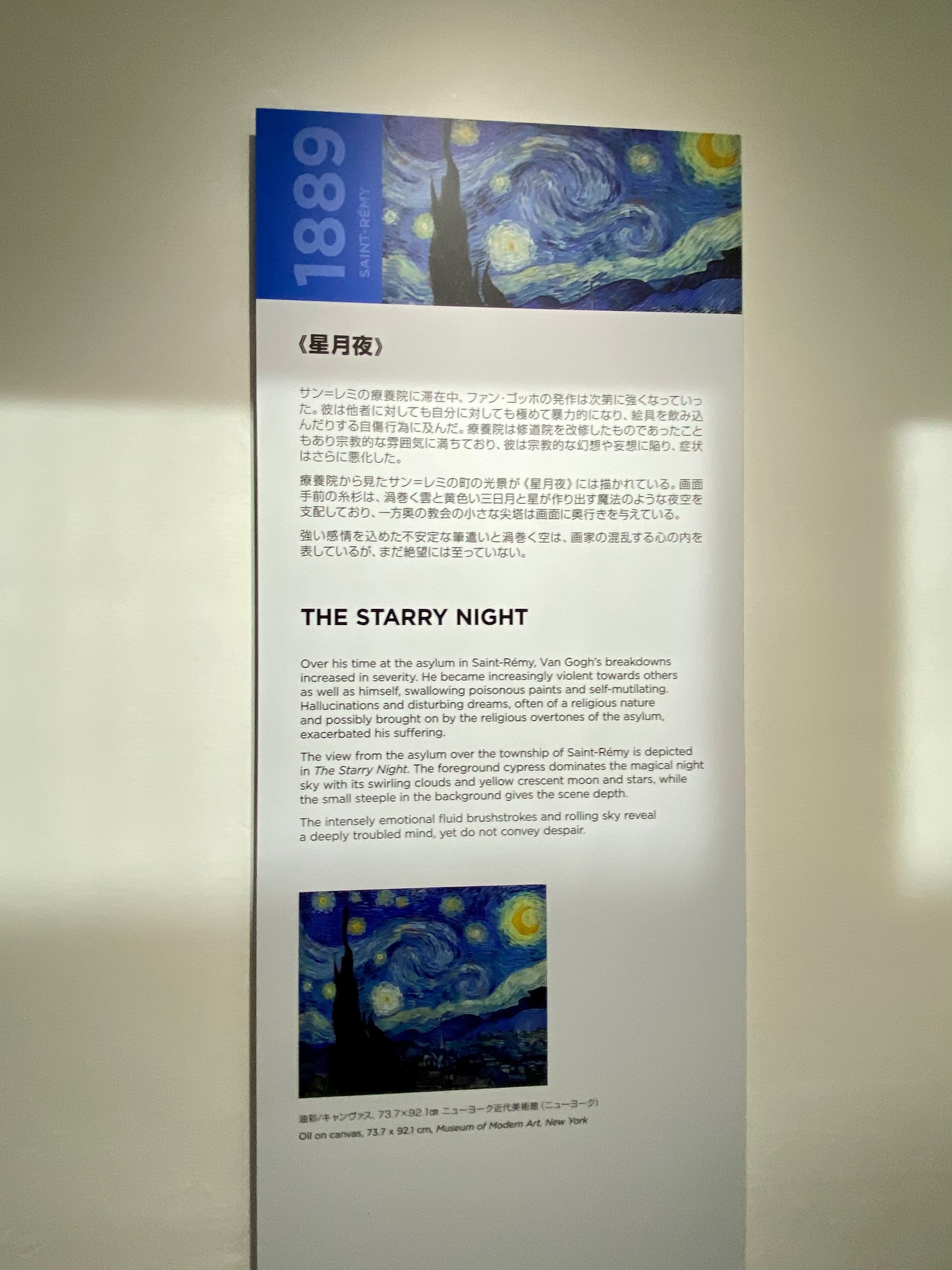 ゴッホ・アライブ　星月夜　パネル　説明　神戸　ゴッホ展