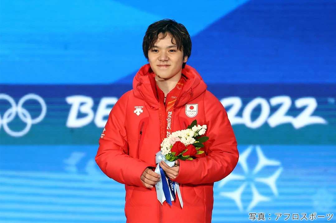 2022年北京オリンピックで見事銅メダルを獲得した宇野昌磨選手の笑顔