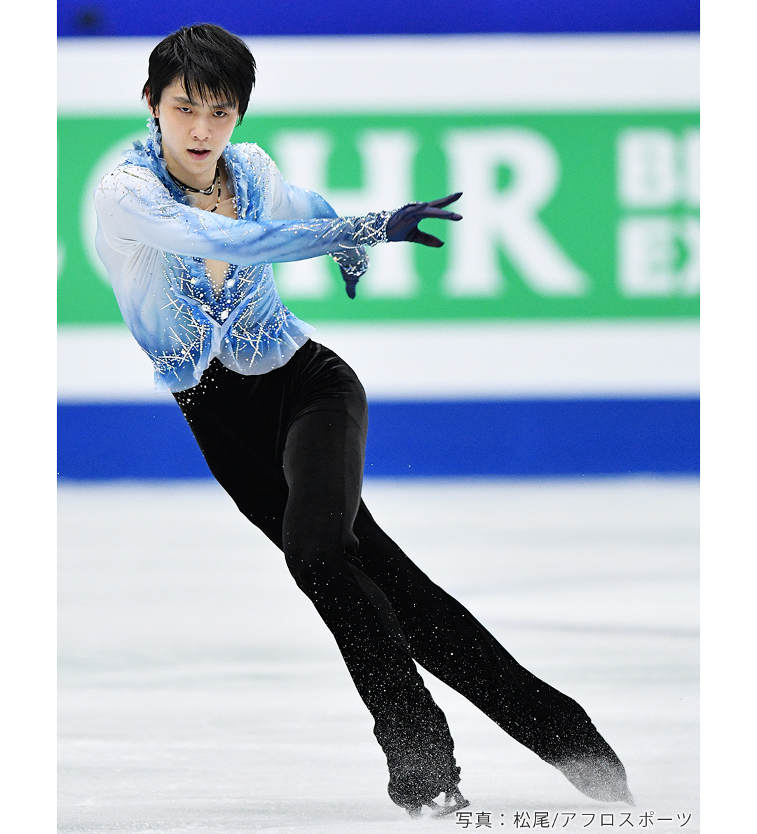 ショートプログラム「秋によせて」を披露するフィギュアスケート羽生結弦選手（Yuzuru Hanyu）