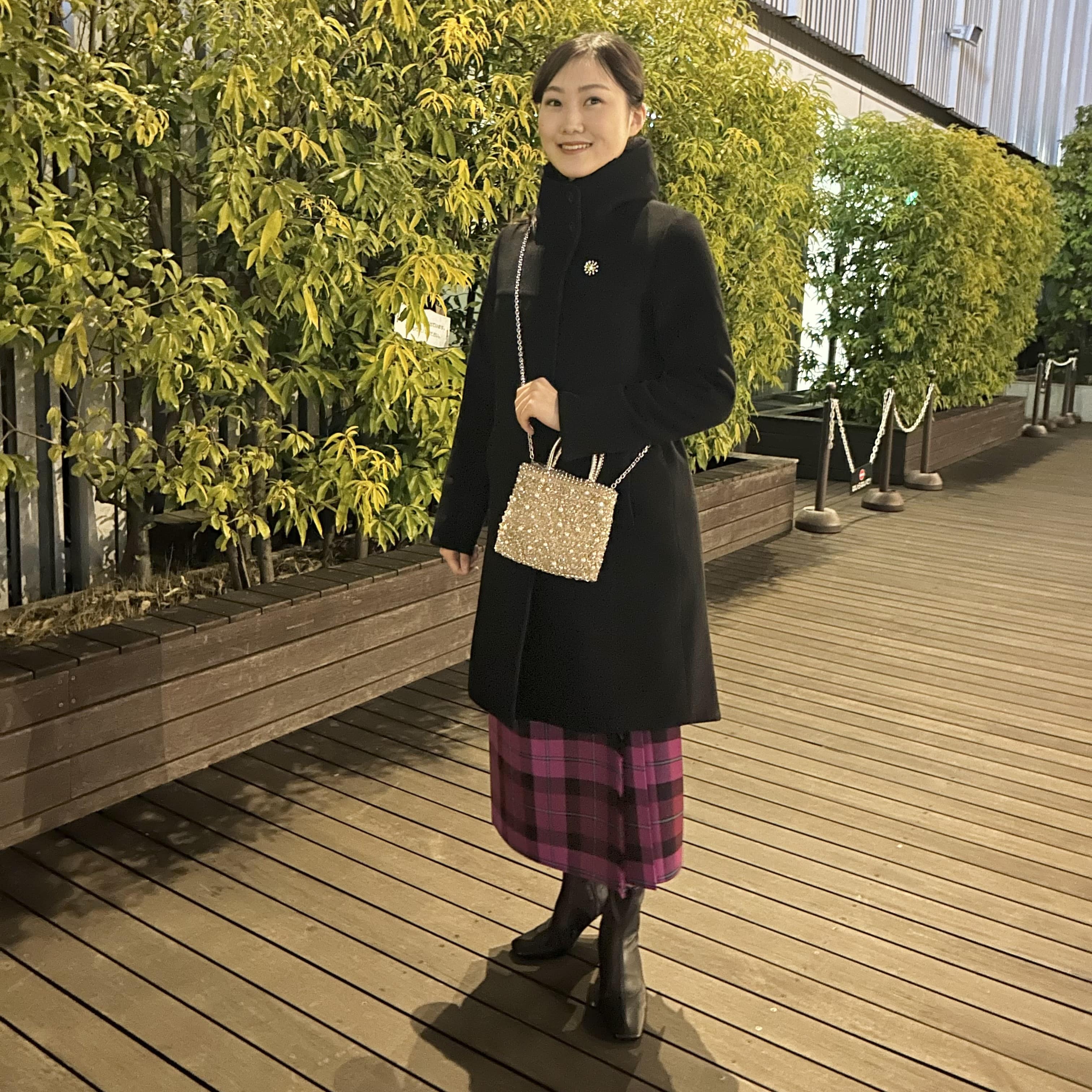 ステンカラーコート、冬コーデ、大学生コーデ