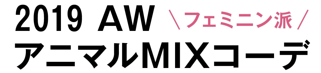 2019AW　フェミニン派　アニマルMIXコーデ