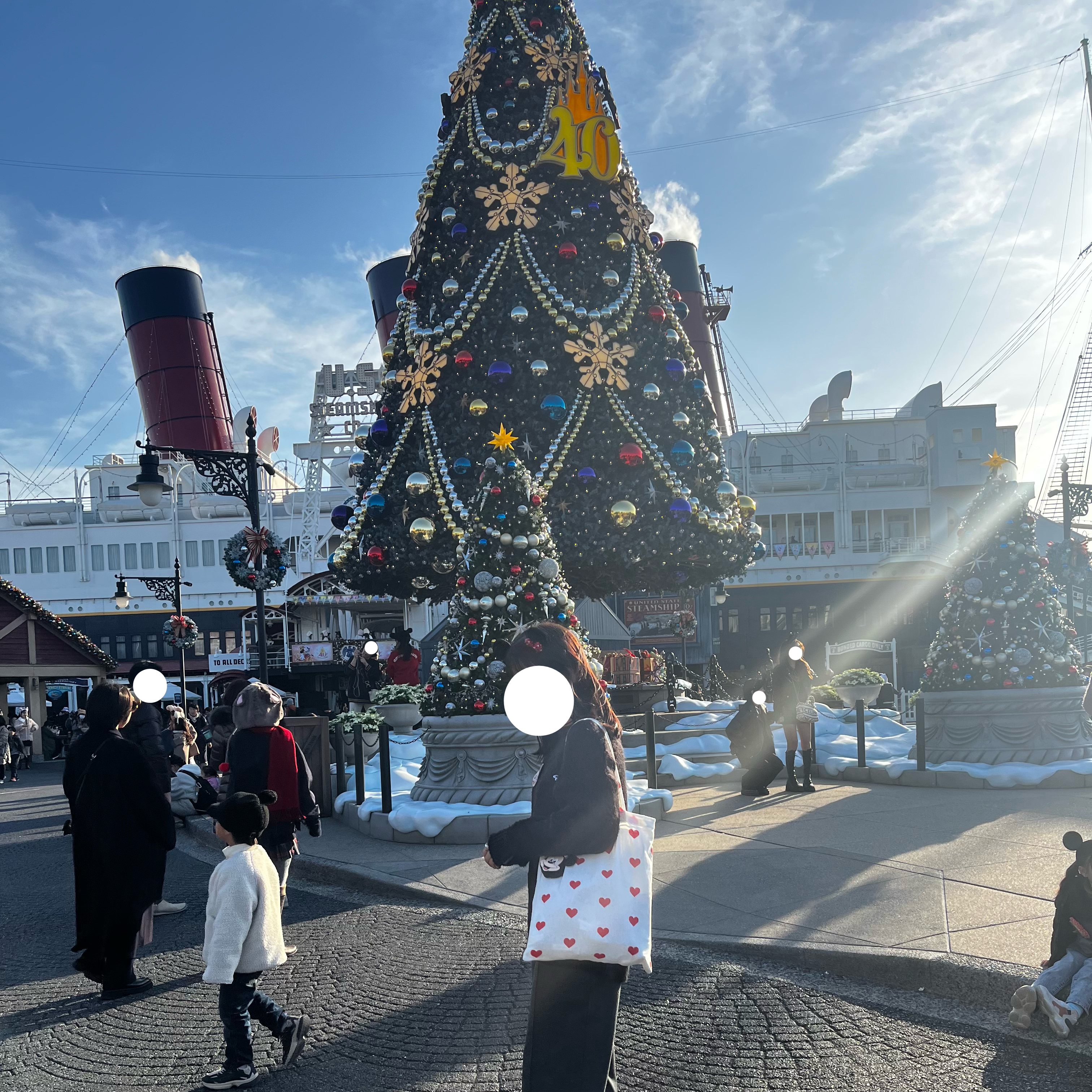 ディズニーシー　アメリカンウォーターフロント　クリスマスツリー