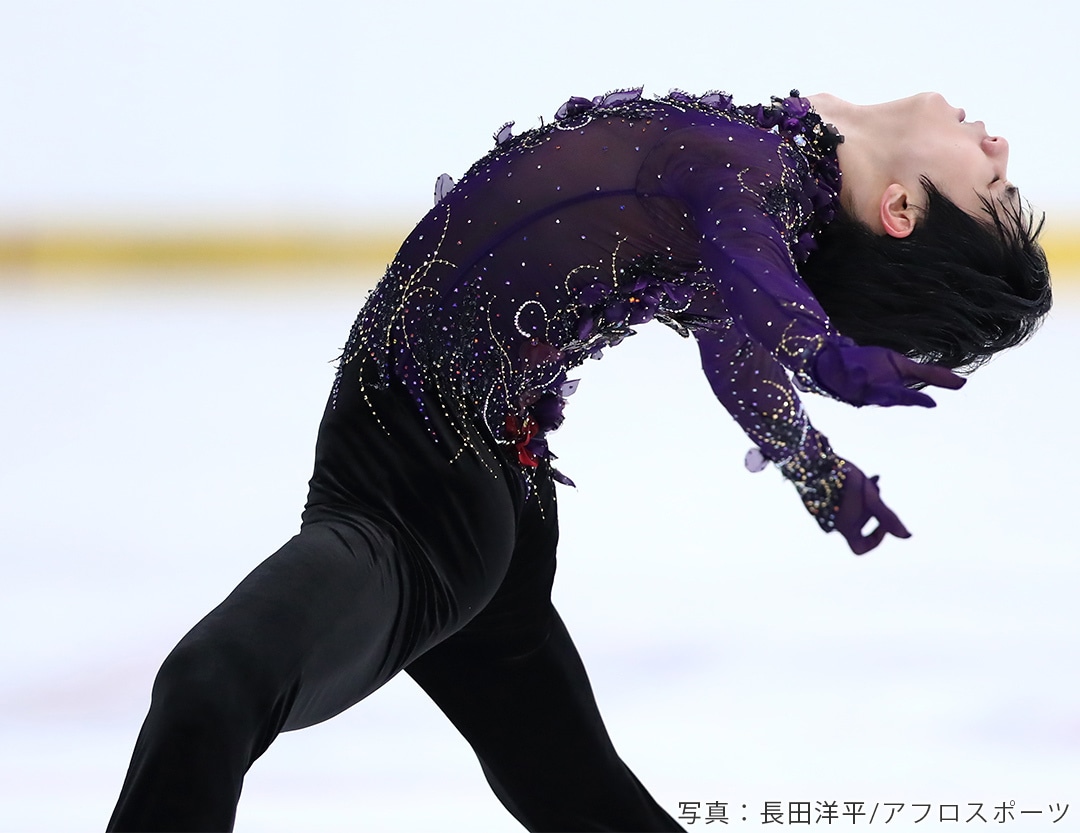 フリープログラム「Origin」を披露するフィギュアスケート羽生結弦選手（Yuzuru Hanyu）