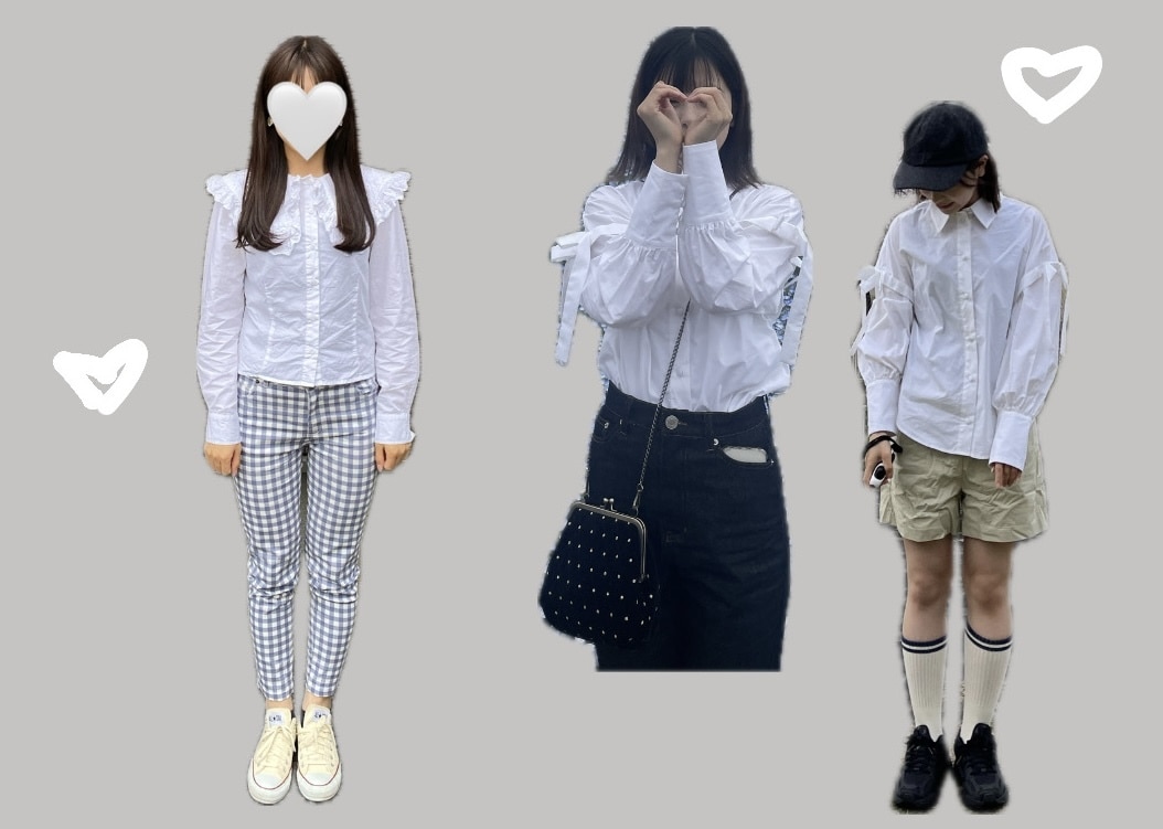 春服 白ブラウスコーデ