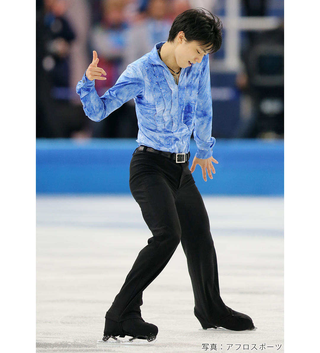 2014年ソチオリンピックで「パリの散歩道」を披露する羽生結弦選手