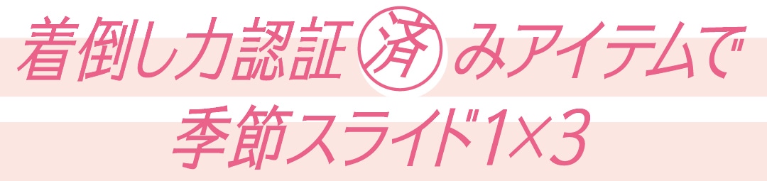 着倒し力認証済みアイテムで季節スライド1×3