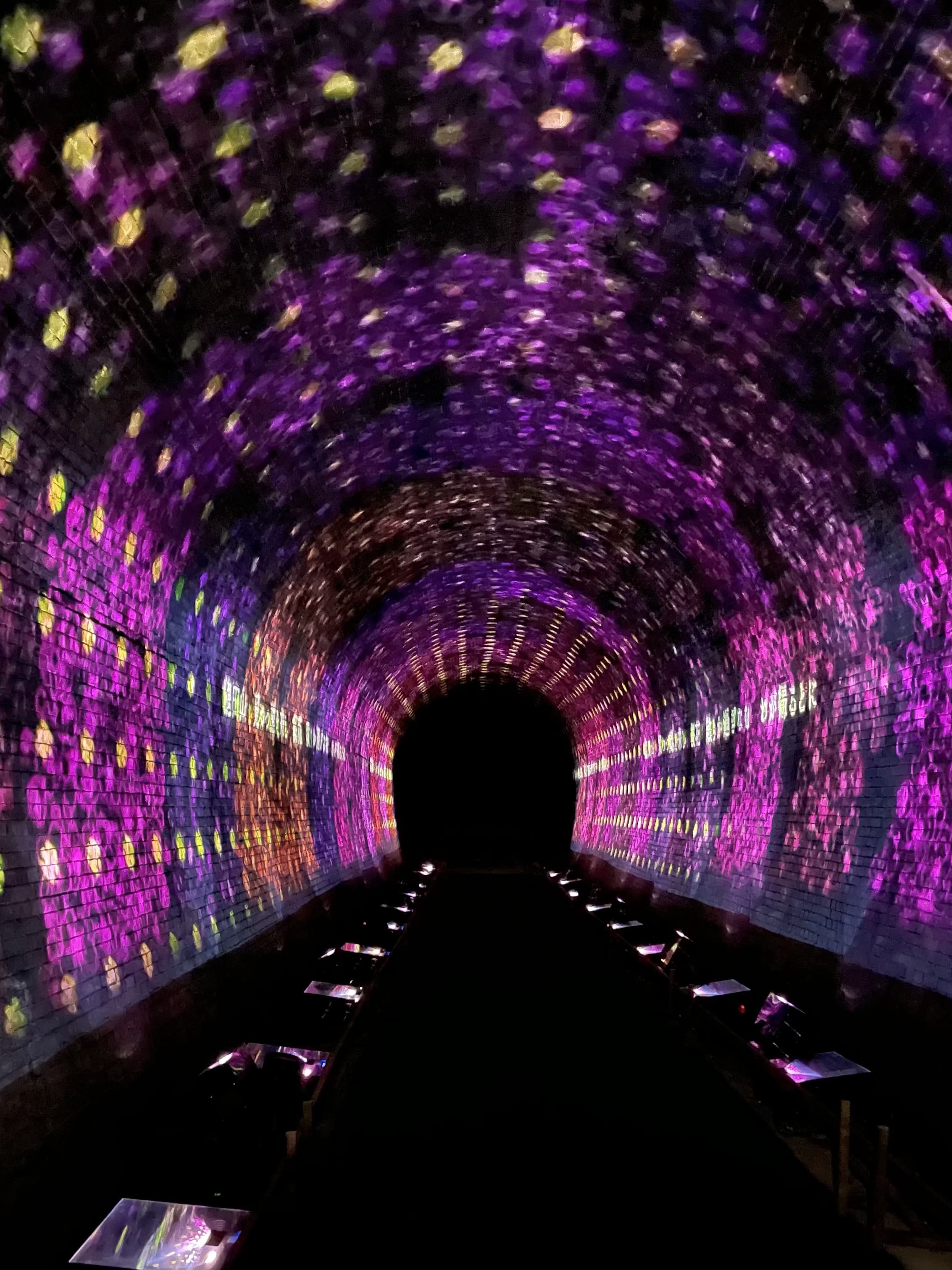 プロジェクションマッピング ピンク色の映像