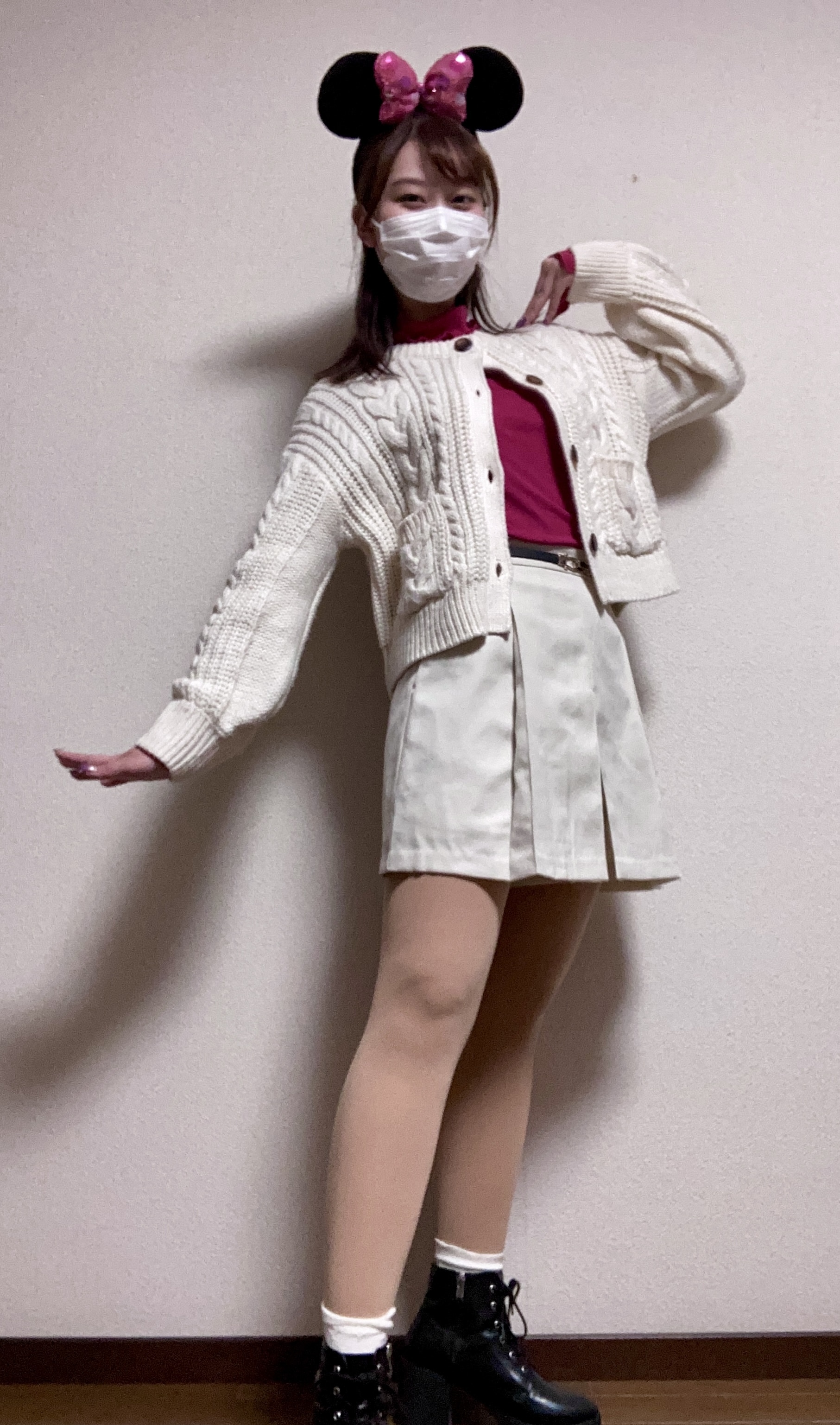 カチューシャコーデ　ディズニー　ミニー　