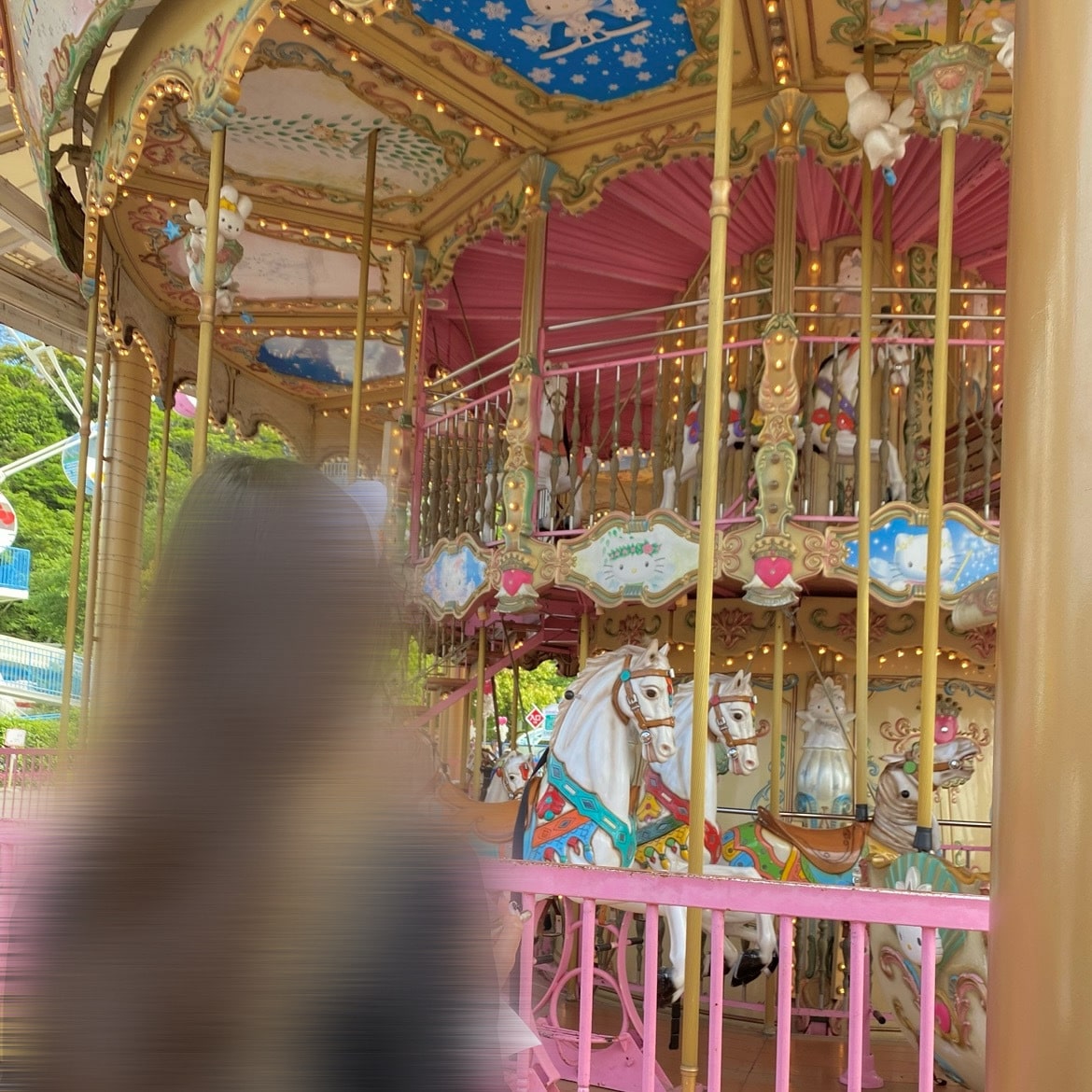 ハーモニーランド　フェアリーキティカルーセル　映え写真