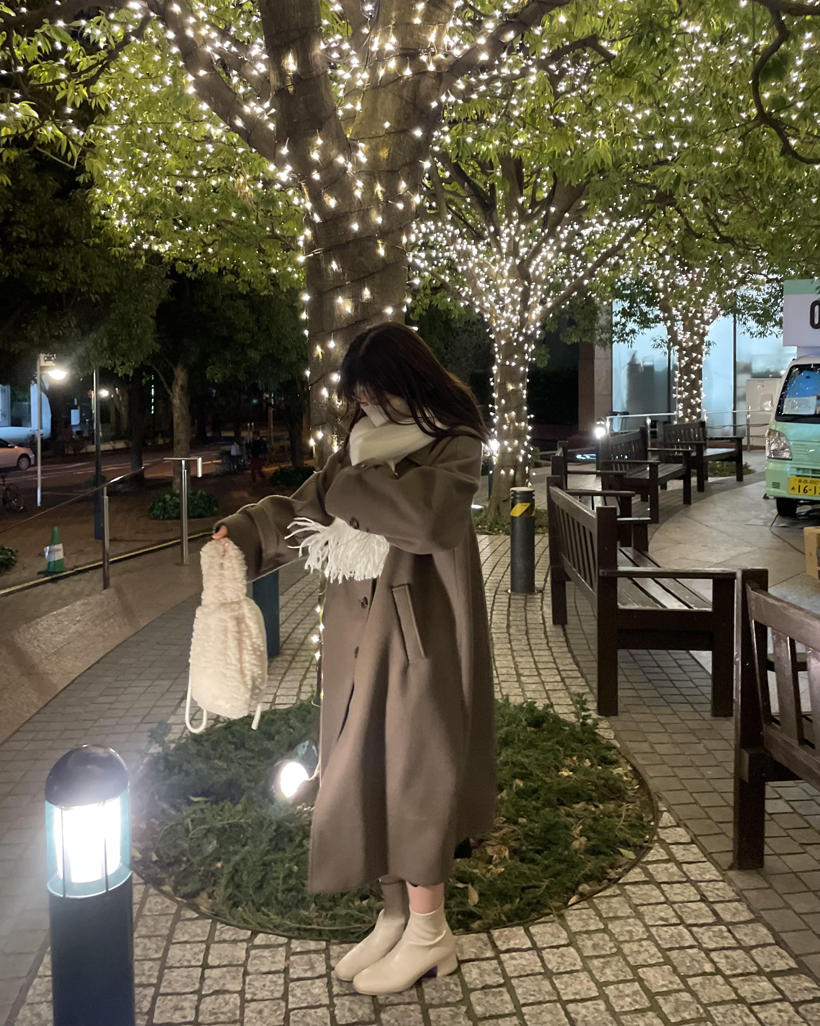 イルミネーション前で撮った写真