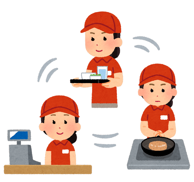 いらすとや ワンオペのイラスト（女性）