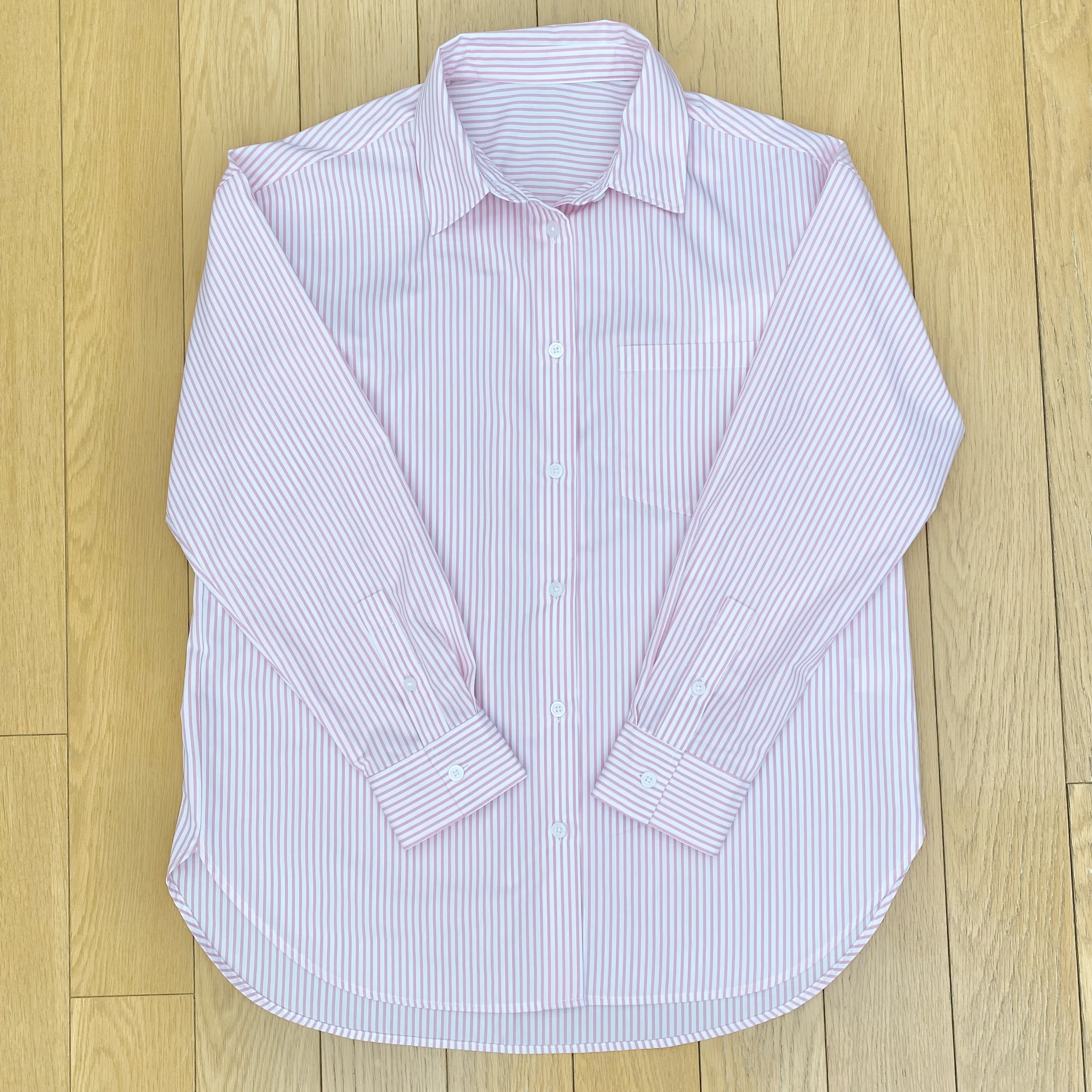 GU、ストライプシャツ、春色シャツ