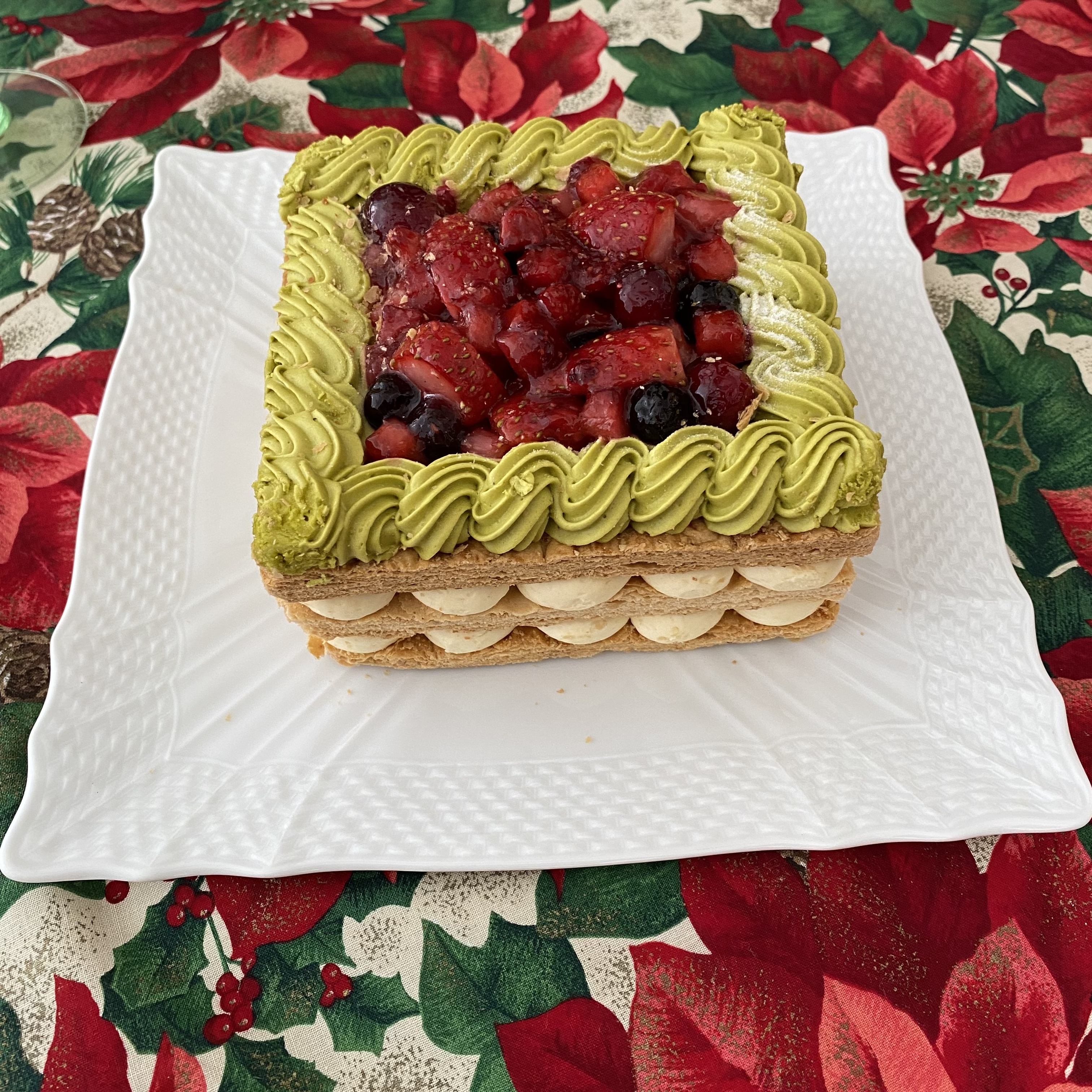 ベリー＆ピスタチオ、ミルフィーユ、クリスマス