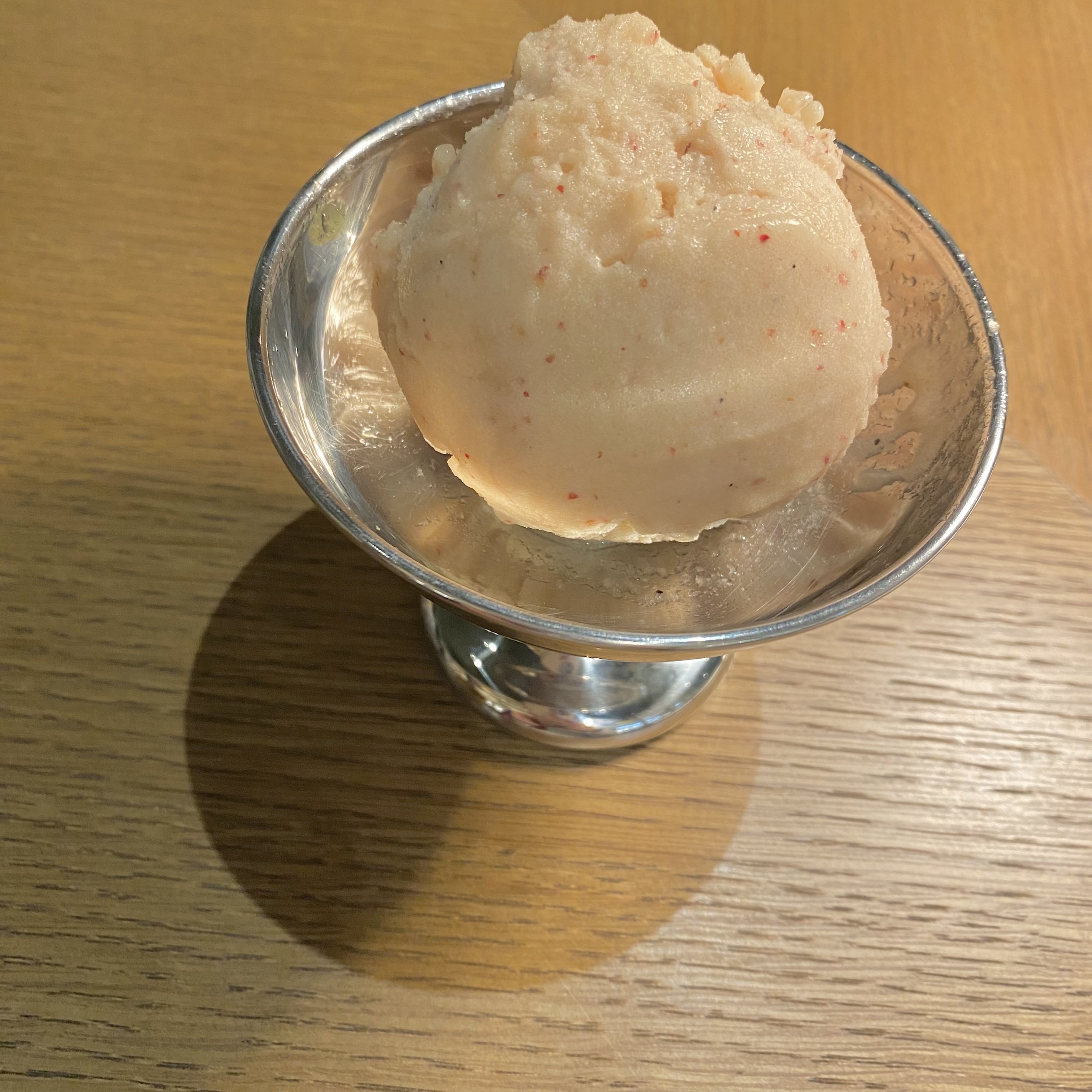 リンゴアイス、ドルチェ、ディナーコース