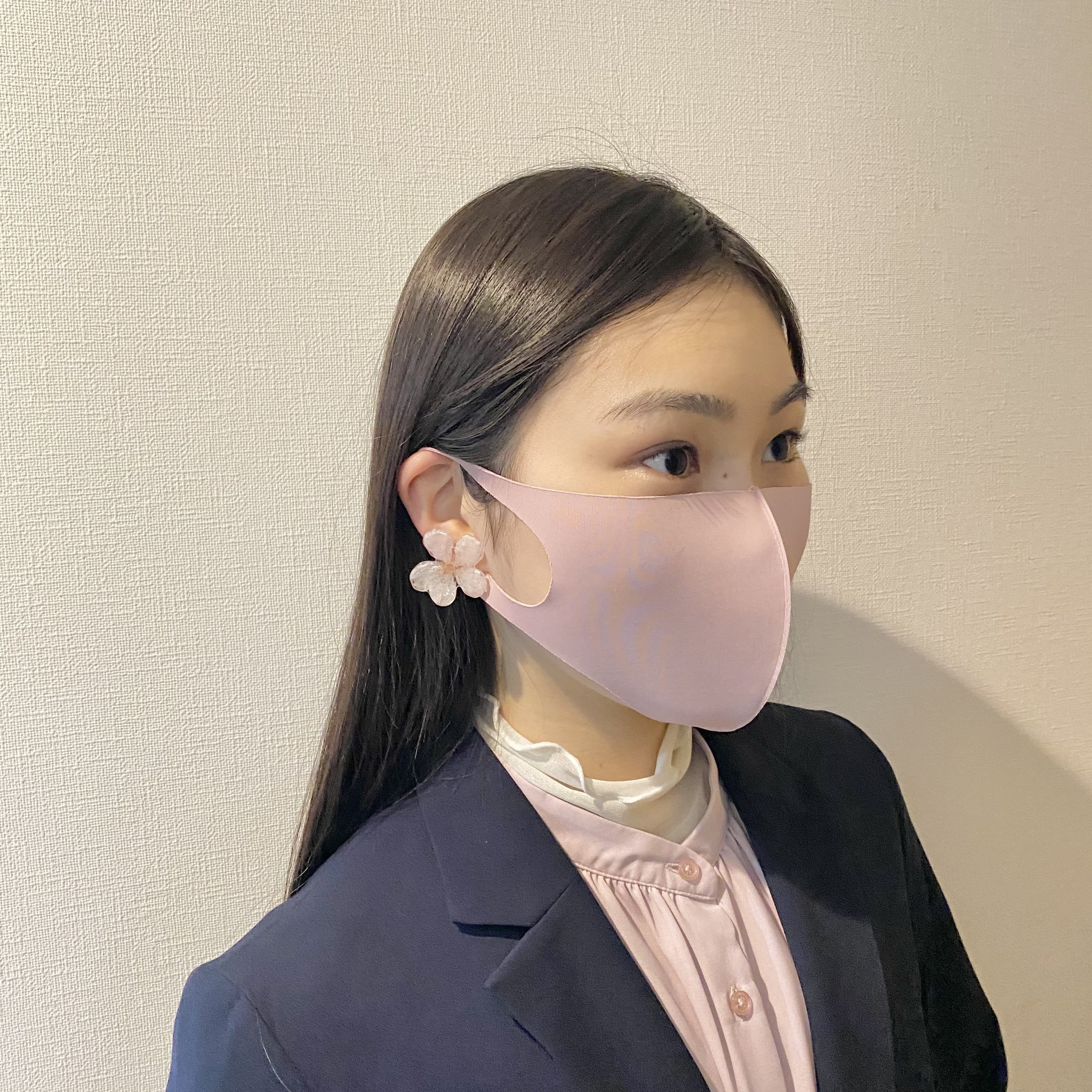 桜のイアリング、GU、春コーデ