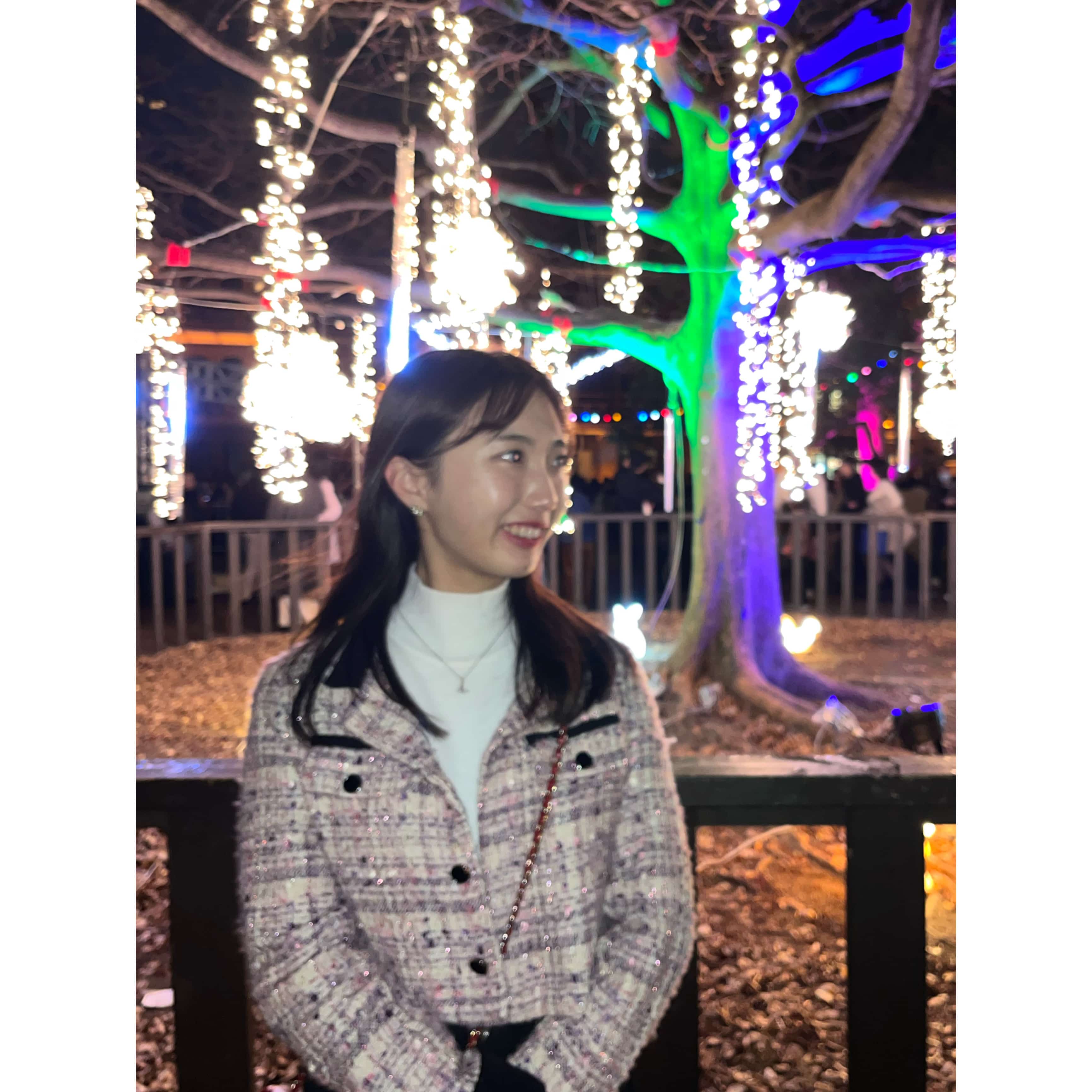 イルミネーション　ピンク　コート