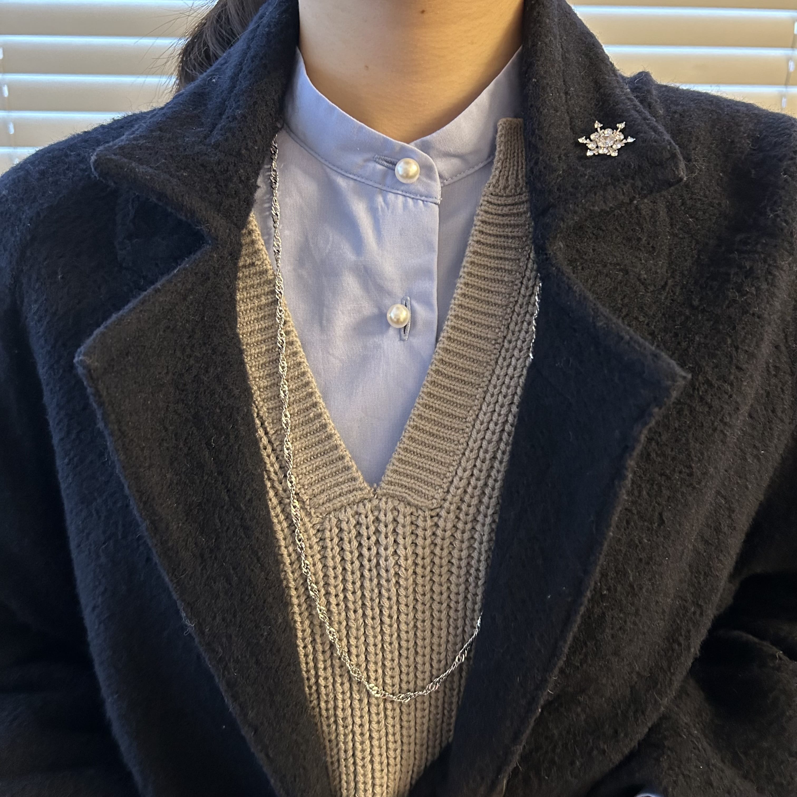 大学生コーデ、寒色コーデ、アウター