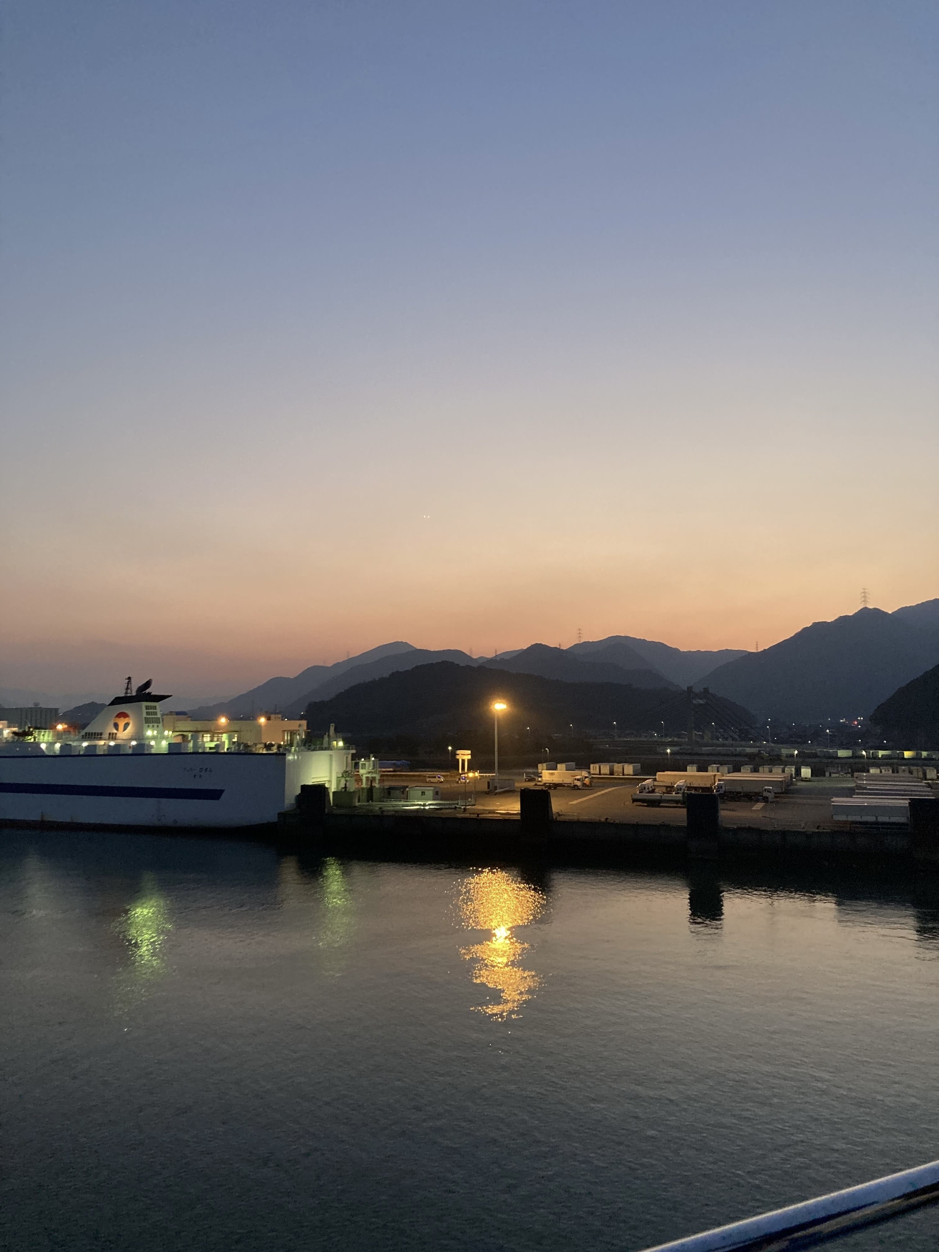 阪九フェリー　夕焼け　航海