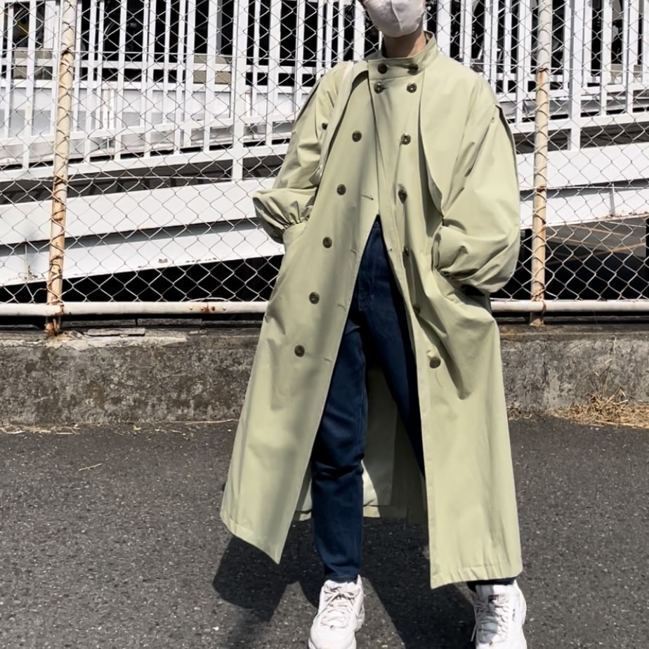 デニムコーデ　大学生コーデ　トレンチコート