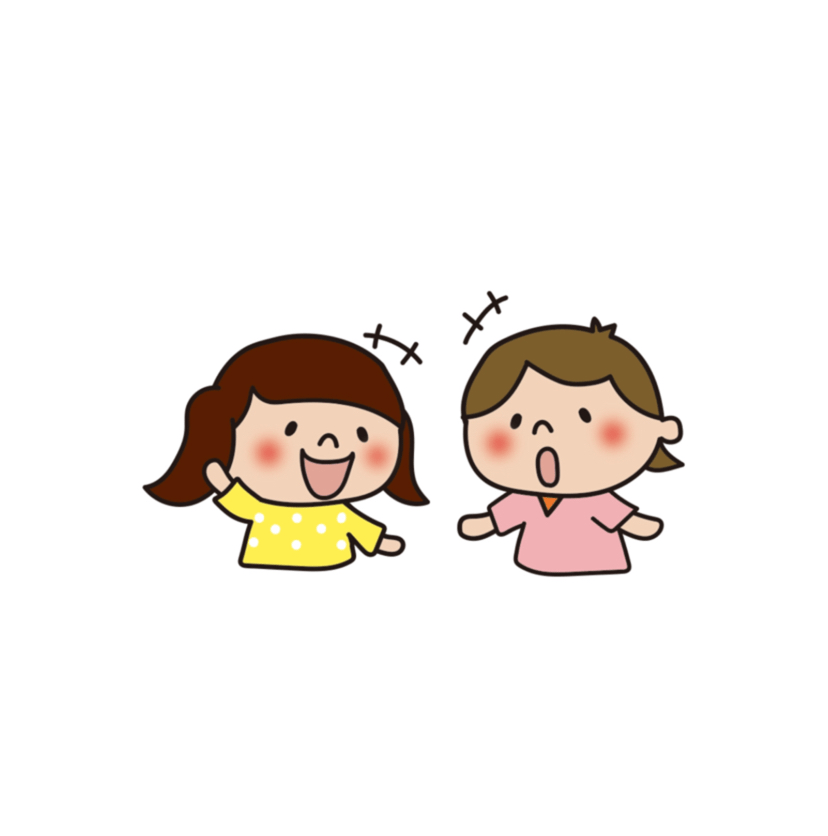 友達、会話、イラスト