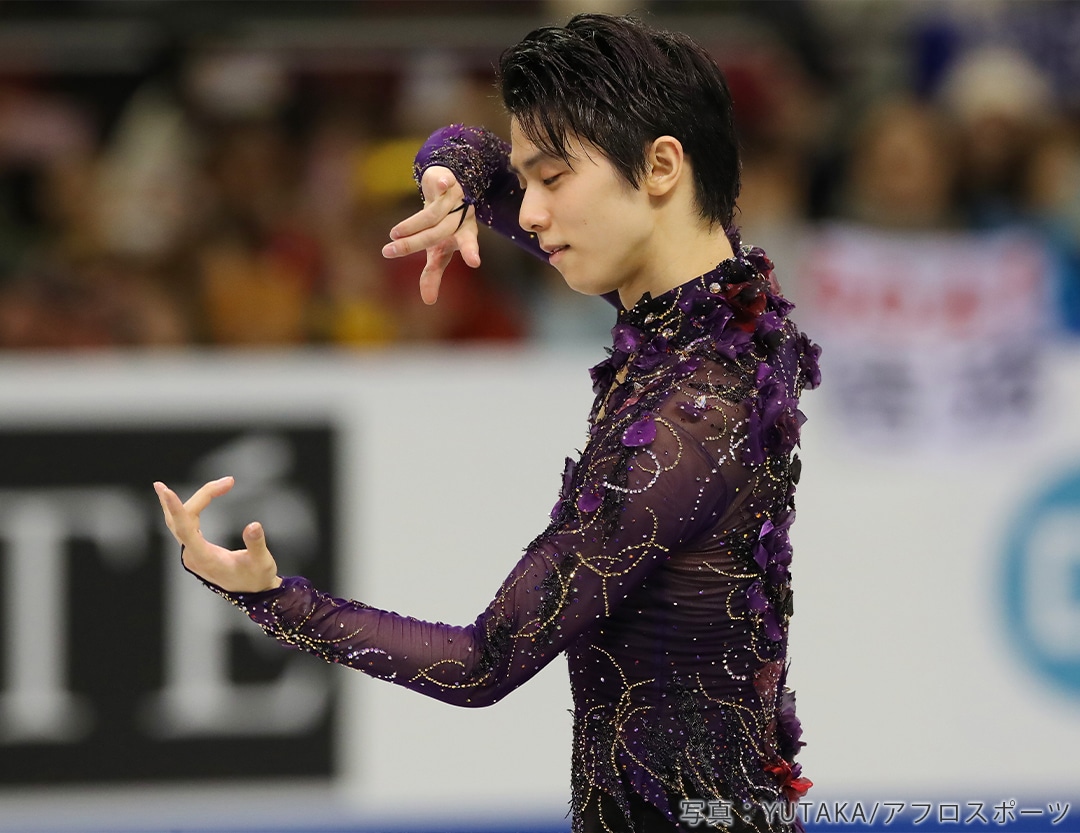 フリープログラム「Origin」を披露するフィギュアスケート羽生結弦選手（Yuzuru Hanyu）