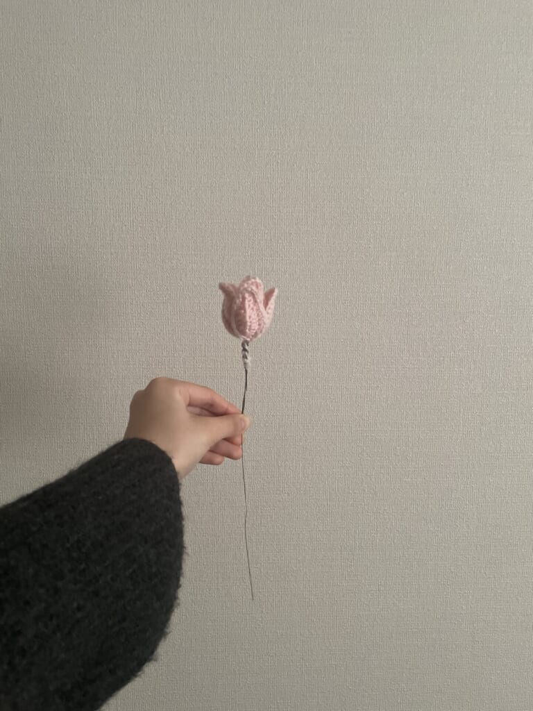 編み物　チューリップ