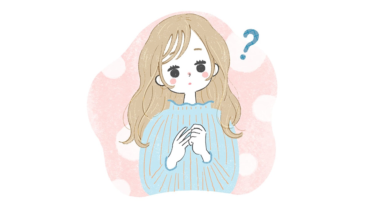 生理に疑問を持っている女性のイラスト