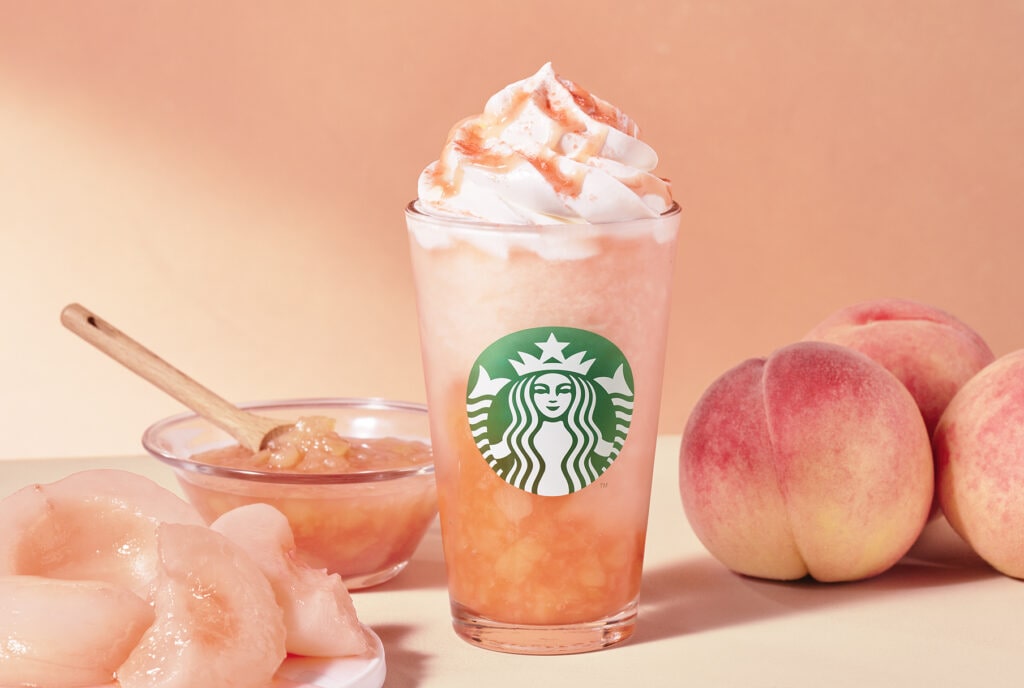 スターバックスの夏新作、『ヘブンリー ピーチ フラペチーノ®』