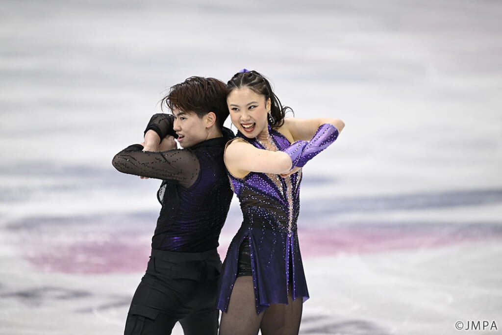 ミラノ五輪フィギュア団体戦での吉田唄菜＆森田真沙也組（うたまさ）RD、DDRのフィニッシュポーズ