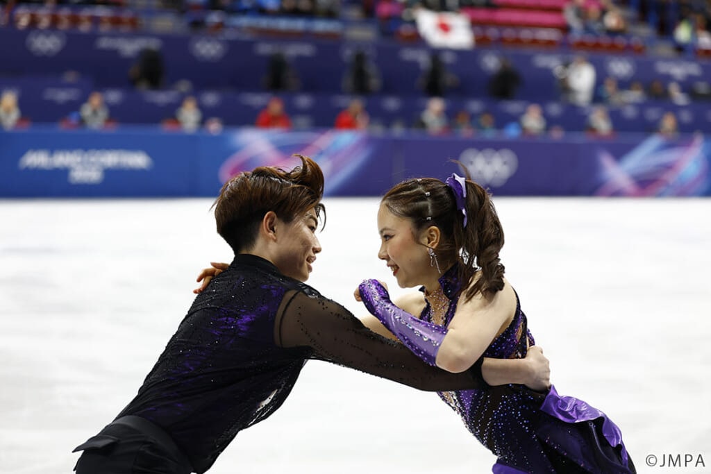ミラノ五輪のフィギュア団体戦でアイスダンスRDを披露する吉田唄菜＆森田真沙也組（うたまさ）