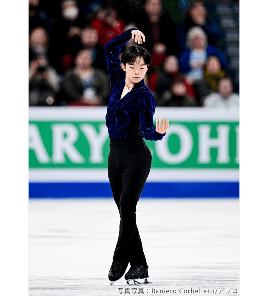 2024年世界選手権でフリーを滑る鍵山優真選手