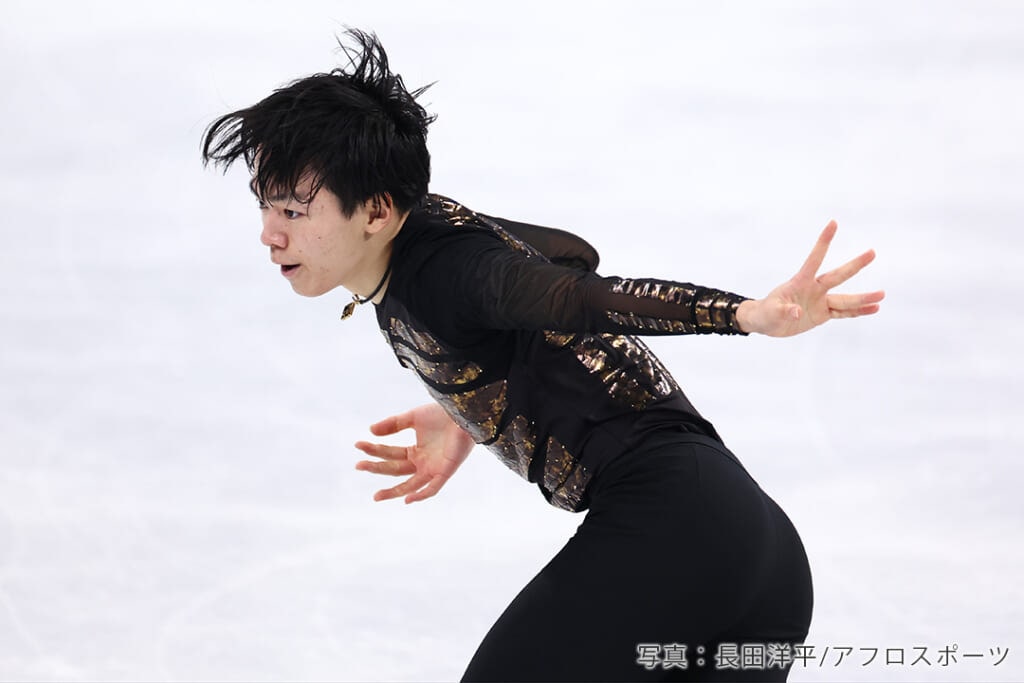 北京オリンピックでフリー「グラディエーター」を滑る鍵山優真選手