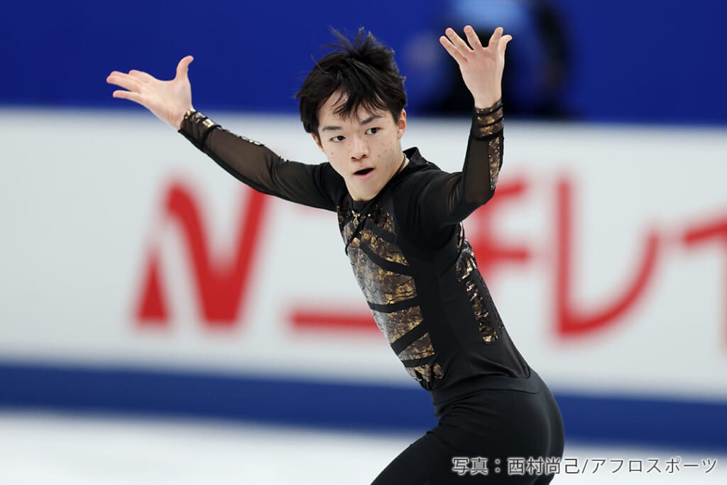 全日本選手権表彰台で、オリンピック代表が決まった鍵山優真選手