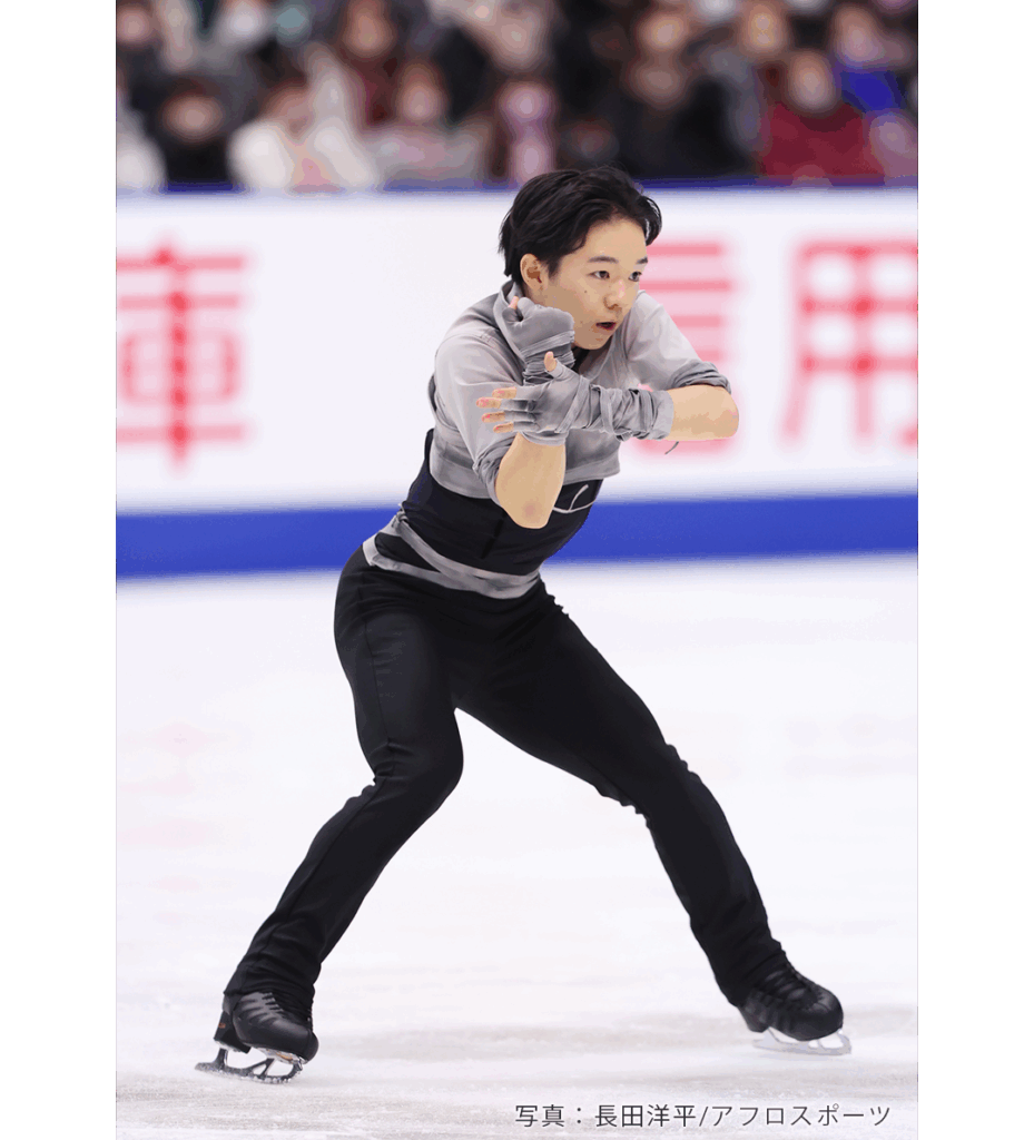 2022年全日本選手権でBelieverを演技する鍵山優真選手