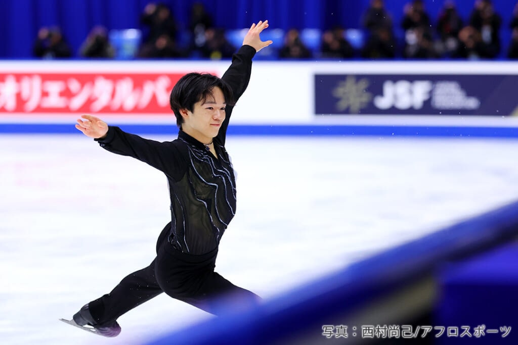 2024年全日本選手権でショートを滑る鍵山優真選手